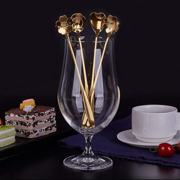 Stainless Steel Tableware Creative Flower Coffee Spoon Sugar Spoon